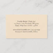 Bakkerij Baker Beer Brood Waterverf Schattige Rust Visitekaartje (Achterkant)