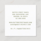 Bakkerij Baker Dessert Catering Visitekaartje (Achterkant)