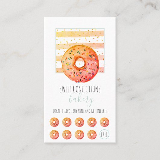 Bakkerij Baker Donut Pastry Chef Klantenkaartje (Voorkant)