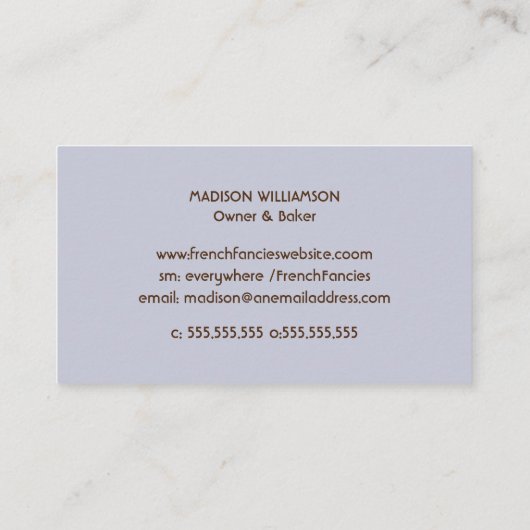 Bakkerij | Baker Waterverf Patern Visitekaartje (Achterkant)