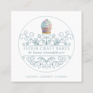 Bakkerij Baker's Cupcake Logo Visitekaartje