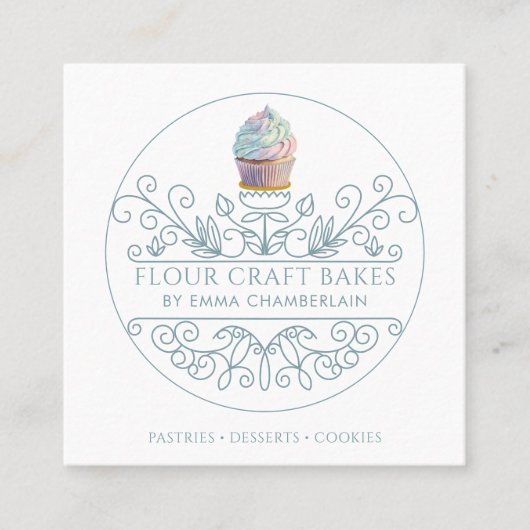 Bakkerij Baker's Cupcake Logo Visitekaartje (Voorkant)