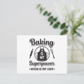 Bakkerij Bakken Bakker Superpower Cake Grappig cad Briefkaart (Staand voorkant)