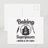 Bakkerij Bakken Bakker Superpower Cake Grappig cad Briefkaart (Voorkant / Achterkant)
