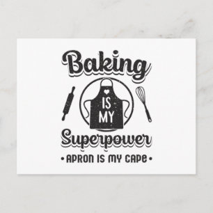 Bakkerij Bakken Bakker Superpower Cake Grappig cad Briefkaart