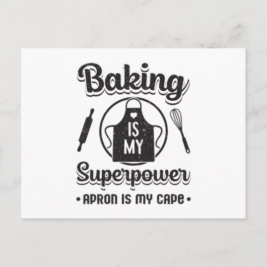 Bakkerij Bakken Bakker Superpower Cake Grappig cad Briefkaart (Voorkant)