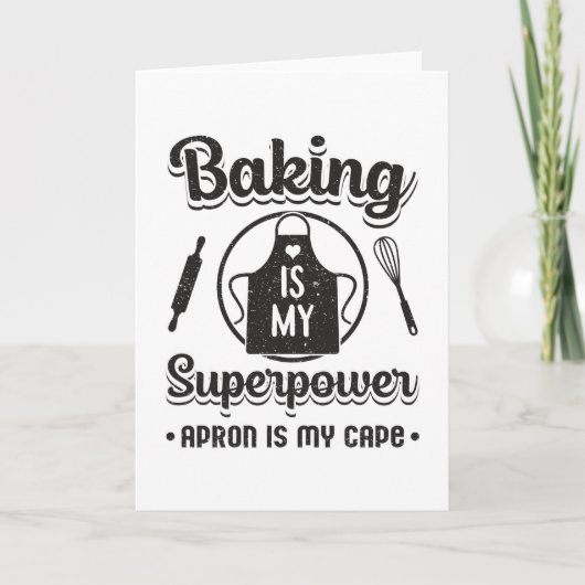 Bakkerij Bakken Bakker Superpower Cake Grappig cad Kaart (Voorkant)