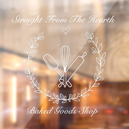 Bakkerij Bakken Bakwerk Bedrijf Personaliseren Raamsticker (Vel 2)