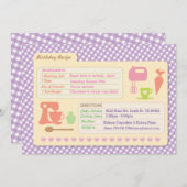 Bakkerij Bakken Recept Kaart Verjaardagsfeest Uitn (Voorkant / Achterkant)