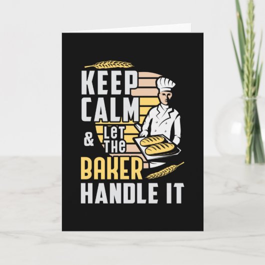 Bakkerij Bakker Bak Houd Kalm Bakken Gift Idee Kaart (Voorkant)
