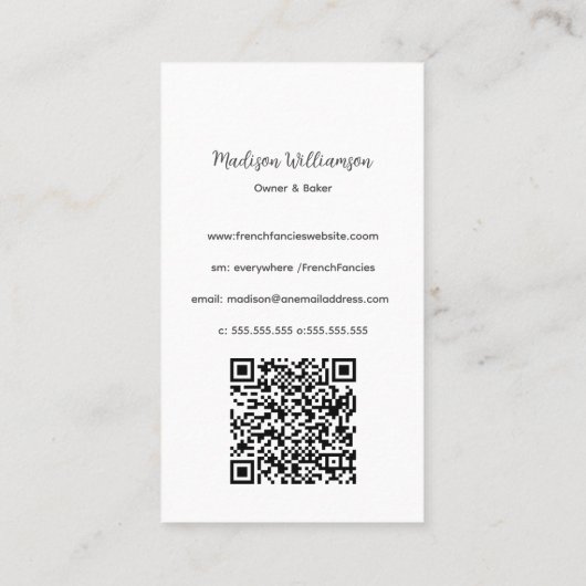 bakkerij | Bakker Party Cakes Chef Catering OR Cod Visitekaartje (Achterkant)