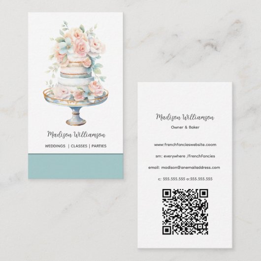 bakkerij | Bakker Party Cakes Chef Catering OR Cod Visitekaartje (Voorkant / Achterkant)