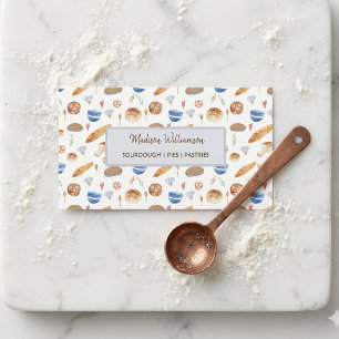 Bakkerij   Bakker  Watercolor Patroon Zakelijk Kaa Visitekaartje