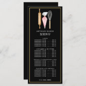 Bakkerij Bakkerij Chef Bakbenodigdheden Zwart Menu (Voorkant / Achterkant)