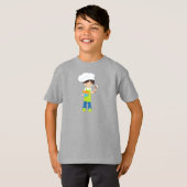 Bakkerij, bakkerij, Schort, juffrouw, bruin haar T-shirt (Voorkant volledig)