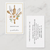 Bakkerij Bakkerij Waterverf Baking Tools gereedsch Visitekaartje (Voorkant / Achterkant)