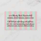 bakkerij bakkerijkoek gereedschap retro business c visitekaartje (Achterkant)