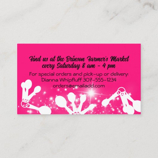 Bakkerij bakkerijkoskoek, met spoelmantel visitekaartje (Achterkant)