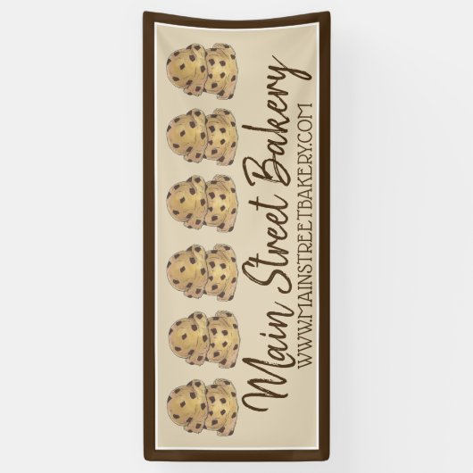Bakkerij Bakverkoop van Chocolade Chip Cookie Deeg Spandoek (Verticaal)
