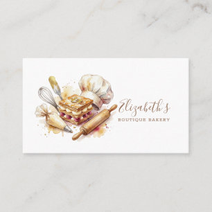 Bakkerij Banketbakker Aquarel Goud Bakken Catering Visitekaartje