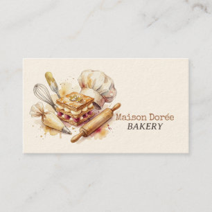 Bakkerij Banketbakker Aquarel Goud Bakken Catering Visitekaartje
