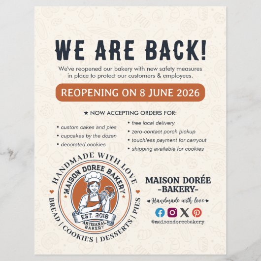 Bakkerij Banketbakker Bakken Catering Groot herope Flyer (Voorkant)