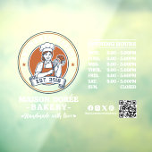 Bakkerij Banketbakker Bakken Catering Openingstijd Raamsticker (Vel 3)
