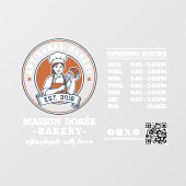 Bakkerij Banketbakker Bakken Catering Openingstijd Raamsticker (Vel)