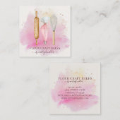 Bakkerij banketbakker bakkersgereedschap roze vierkante visitekaartje (Voorkant / Achterkant)