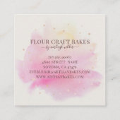 Bakkerij banketbakker bakkersgereedschap roze vierkante visitekaartje (Achterkant)