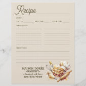 Bakkerij Banketbakker Bakreceptenboek Pagina Kookb Flyer (Achterkant)
