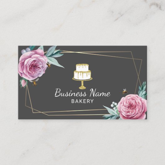 Bakkerij banketbakker Bloem & Bijen Geometrisch gr Visitekaartje (Voorkant)