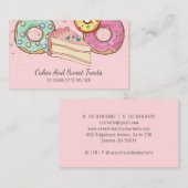 Bakkerij banketbakker kleurrijke desserts roze visitekaartje (Voorkant / Achterkant)