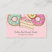Bakkerij banketbakker kleurrijke desserts roze visitekaartje (Voorkant)