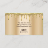 Bakkerij banketbakker Modern Gold Drips Cake Logo Visitekaartje (Achterkant)