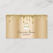 Bakkerij banketbakker Modern Gold Drips Cake Logo Visitekaartje (Voorkant)