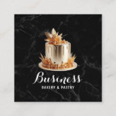Bakkerij & banketbakker Modern Goud Icing Cake Mar Vierkante Visitekaartje (Voorkant)