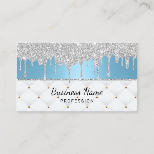 Bakkerij banketbakker Modern zilver druppels baby  Visitekaartje (Voorkant)