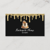 Bakkerij banketbakker moderne gouden druppeltaart  visitekaartje (Voorkant)