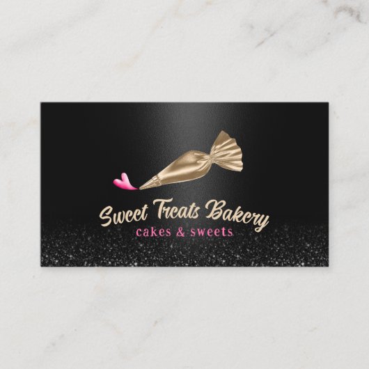 Bakkerij banketbakker moderne gouden leidingtas &  visitekaartje (Voorkant)