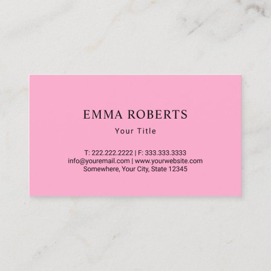 Bakkerij banketbakker Schattige Roze Piping Bag &  Visitekaartje (Achterkant)