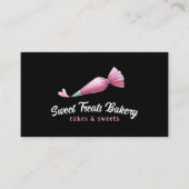 Bakkerij banketbakker Schattige Roze Piping Bag &  Visitekaartje (Voorkant)