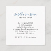 Bakkerij banketbakker Waterverf cupcake bakker Vierkante Visitekaartje (Achterkant)