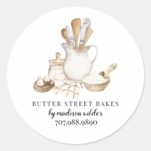 Bakkerij Banketbakker Waterverf Ronde Sticker