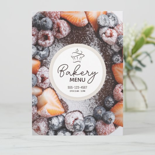 Bakkerij / Banketbakkerij / Bakwinkel (Sjabloon) Menu (Staand voorkant)