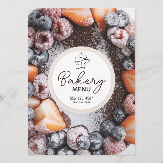 Bakkerij / Banketbakkerij / Bakwinkel (Sjabloon) Menu (Voorkant)