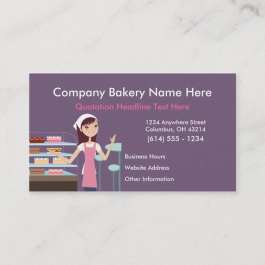 Bakkerij/banketbakkerswinkel #2 Design 2 Visitekaa Visitekaartje (Voorkant)