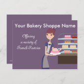 Bakkerij/banketbakkerswinkel 4-ontwerp briefkaart (Voorkant / Achterkant)