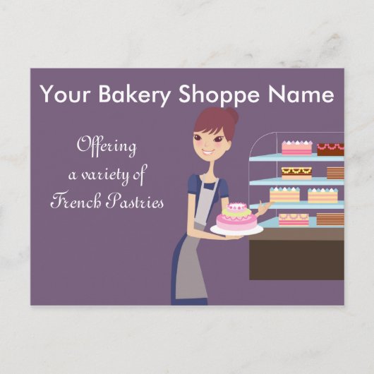 Bakkerij/banketbakkerswinkel 4-ontwerp briefkaart (Voorkant)