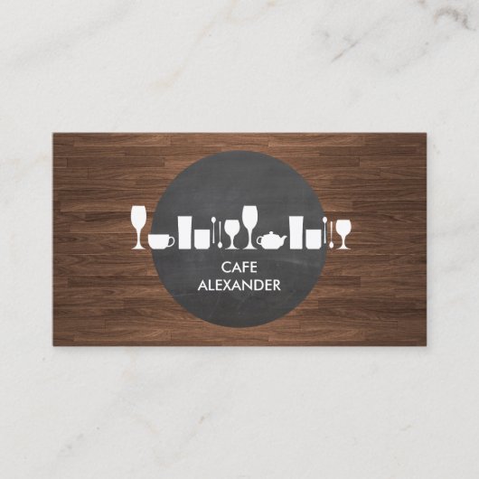Bakkerij, Bar, Cafe Life op rustieke achtergrond Visitekaartje (Voorkant)